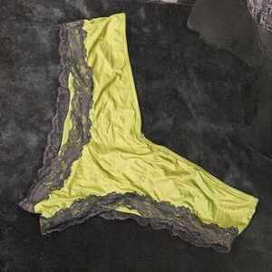 Victorias Secret Olive Panties with Black Lace Trim